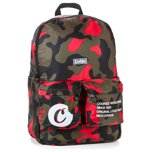 Orion Canvas Smell Proof Backpack (Camo/Red)